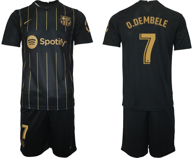 Men 2022-2023 Club Barcelona Black away #7 Soccer Jerseys->barcelona jersey->Soccer Club Jersey